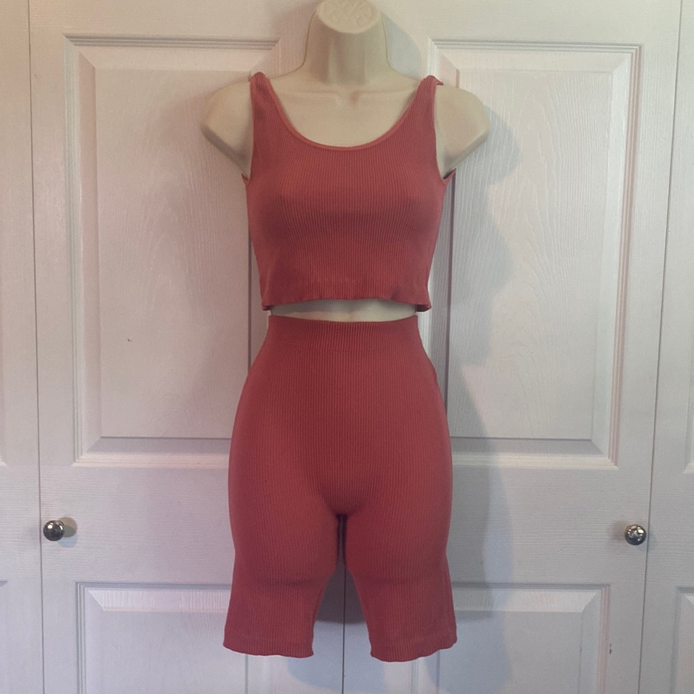 Biker shorts and crop top